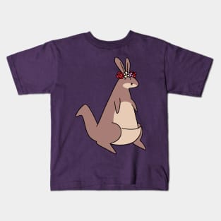 Flower Crown Kangaroo Kids T-Shirt